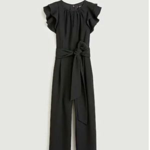 J.Crew Ruffle-sleeve jumpsuit in 365 crepe — size 6